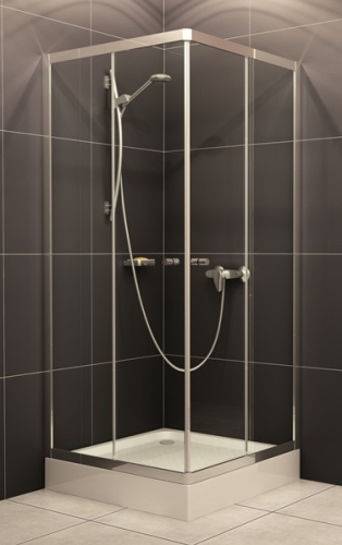 H2O Projecta 90x90 szögletes zuhanykabin tálcával (90x90x207,5 cm, króm, Fabrik, #standard)