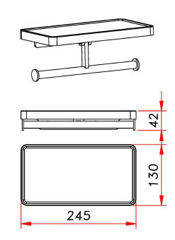 Sapho Dupla WC papír tartó polccal, inox/pvc, fehér (WH73)