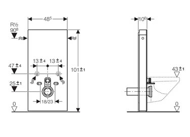 Geberit Monolith WC-modul fehér üveggel fali wc-hez 131.021.SI.1