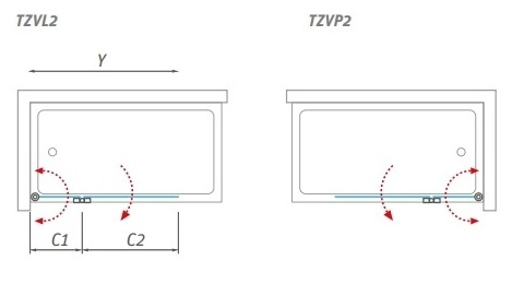 Roltechnik TZVL2 (TZVP2) 1200 kádparaván (transparent, brillant, 120x140 cm, #742-120000L-00-02)