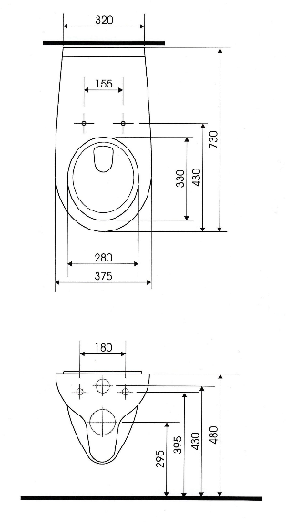 Sapho DISABLE Fali WC mozgáskorlátozott (K11-0042