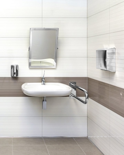 Sapho DISABLE Billenthető tükör 40x60 cm, inox kerettel (301401031) XH007