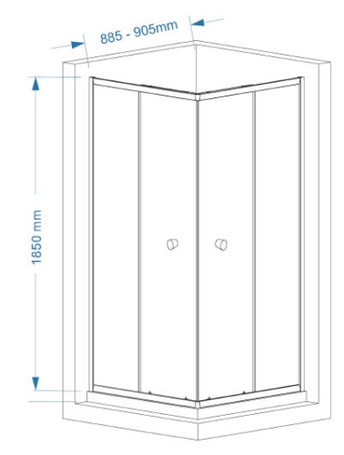 Aqualine AGGA 90x90 cm-es szögletes zuhanykabin tálca nélkül (HLF909)