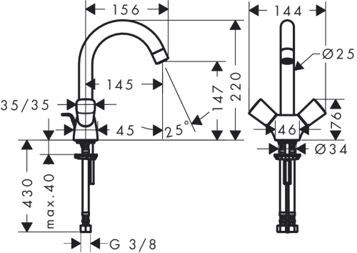 Hansgrohe Logis kétkaros mosdócsaptelep 71222 000 (71222000)