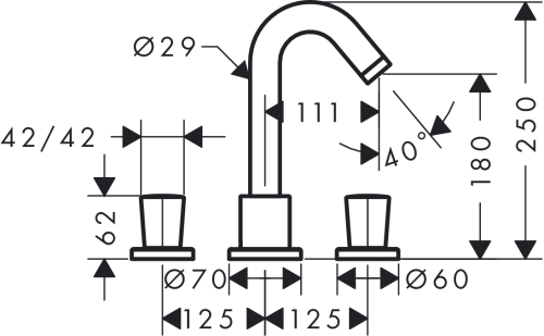 Hansgrohe Logis 3-lyukú kádcsaptelep 71300 000 (71300000)