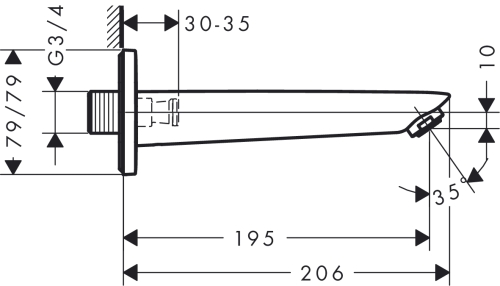 Hansgrohe Logis kádtöltő, króm 71410000