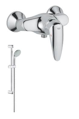 Grohe Eurodisc egykaros fali zuhanycsaptelep + Grohe New Tempesta II Zuhanyszett (33569001 + 2759800E)