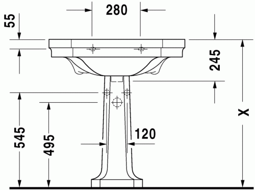 Duravit 1930 mosdóláb 0857900000 (043870 és 043880 mosdóhoz)