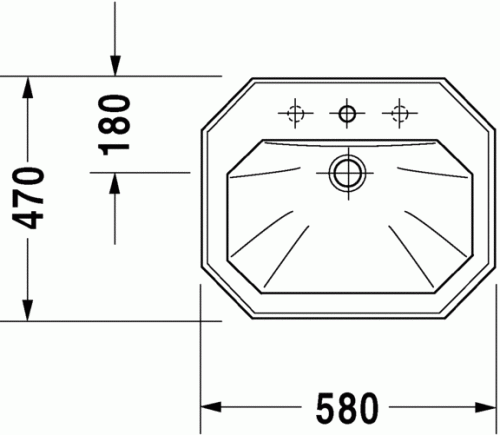 Duravit 1930 58x47 cm-es beépíthető mosdó 0476580000