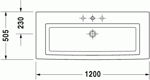 Duravit 2nd floor 120x50,5 cm mosdó csiszolt 0491120027