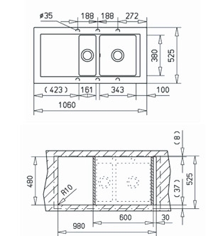 Teka Aura 60 B TG gránit mosogató * (Amber, #40143065)