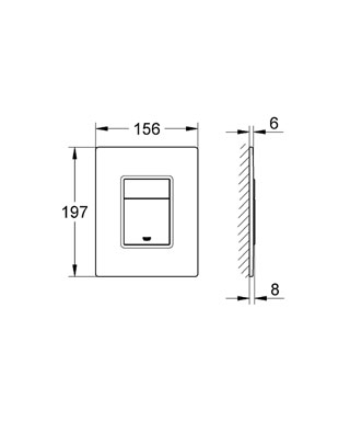 Grohe Skate Cosmopolitan nyomólap üveg felülettel, króm/daVinci szatén 38845MF0