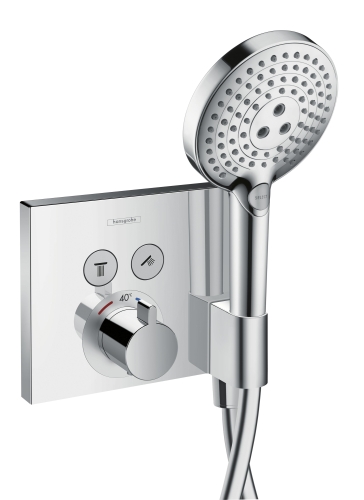 Hansgrohe ShowerSelect termosztát 2 fogyasztóhoz falsík alatti szereléshez, beépített Fixfittel és Porterrel 15765 000 (15765000)