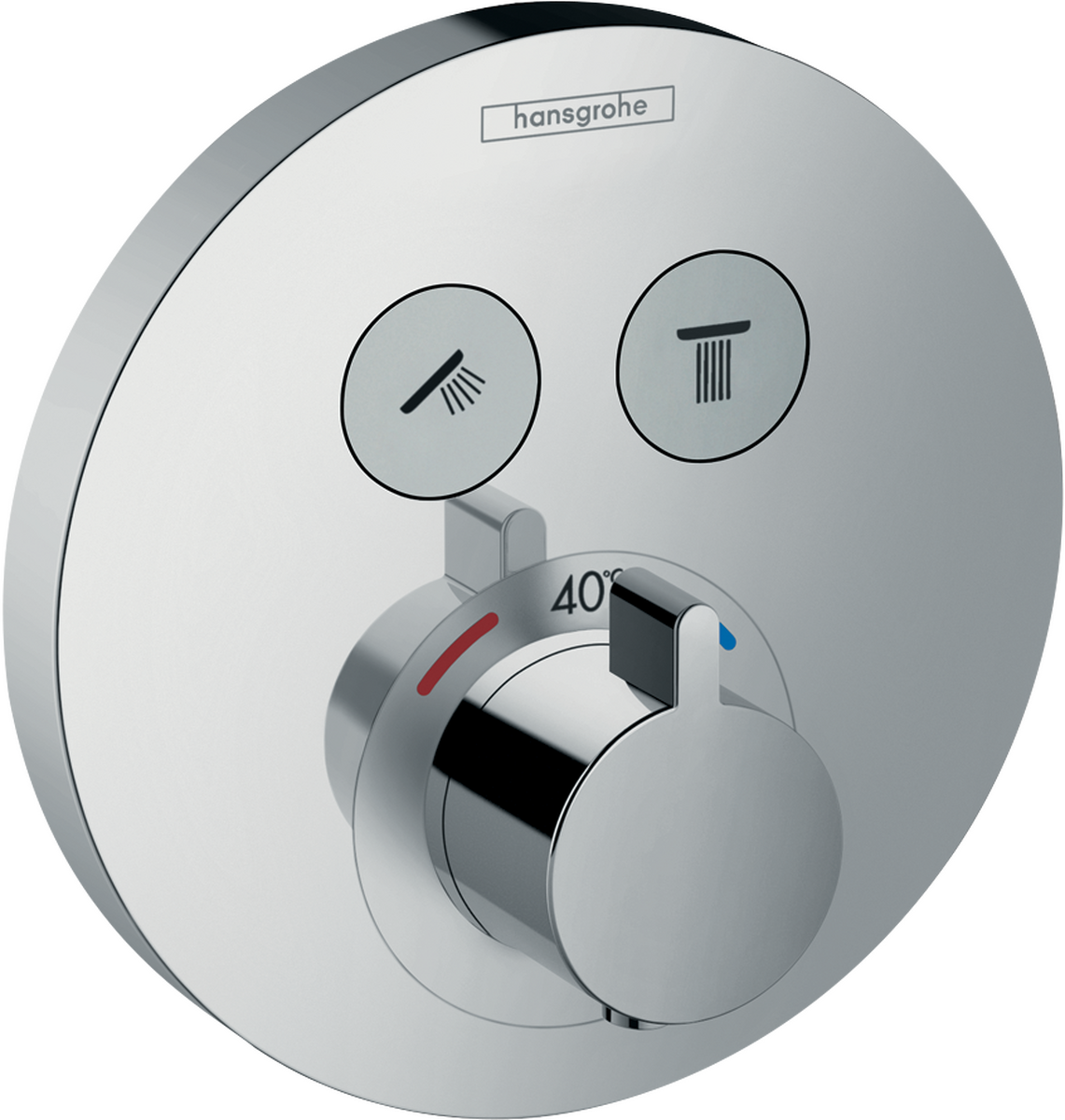 Hansgrohe ShowerSelect S termosztátos csaptelep, falsík alatti szereléshez, 2 fogyasztóhoz 15743 000 (15743000)