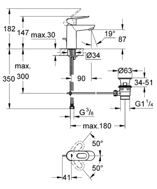 Grohe BauLoop Egykaros mosdócsaptelep 23335 000 (23335000)