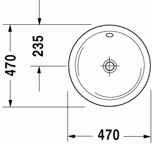 Duravit Architec Ø 47 cm-es beépíthető mosdó 0468470000