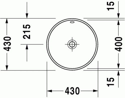 Duravit Architec Ø 40 cm-es alulról beépíthető mosdó 0468400000