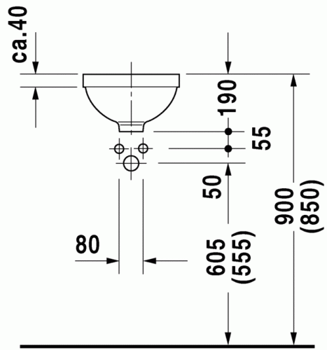 Duravit Architec Ø 27,5 cm-es alulról beépíthető mosdó 0319270000