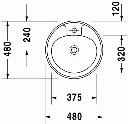 Duravit Manua Ø 48 cm-es beépíthető mosdó 5220480000