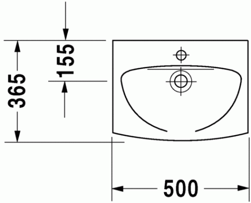 Duravit Caro 50x36,5 cm-es kézmosó 079150 00 00