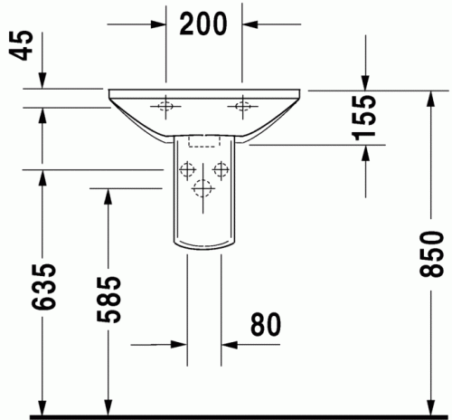 Duravit Caro 50x36,5 cm-es kézmosó 079150 00 00