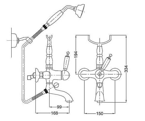 Bugnatese Oxford 6302LX Kádcsaptelep zuhanyszettel LX / LUXURY