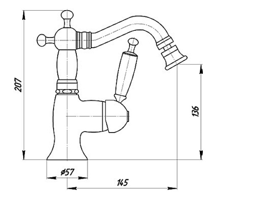 Bugnatese Oxford 6323CSCR Bidet csaptelep leeresztővel CSCR / CSISZOLT KRÓM