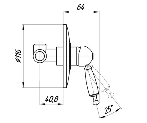 Bugnatese Oxford 6330DO Fal alatti zuhanycsaptelep komplett DO / ARANY