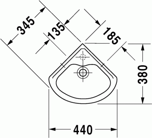 Duravit Duraplus Triberg sarok kézmosó 079444 00 11