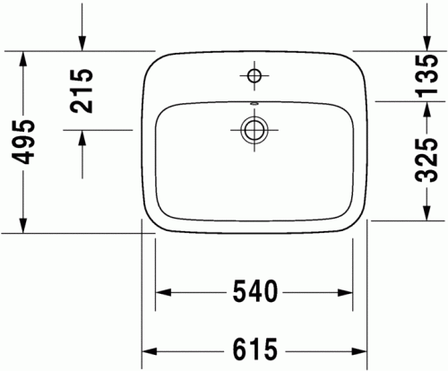 Duravit Durastyle 61,5x49,5 beépíthető mosdó 0374620000