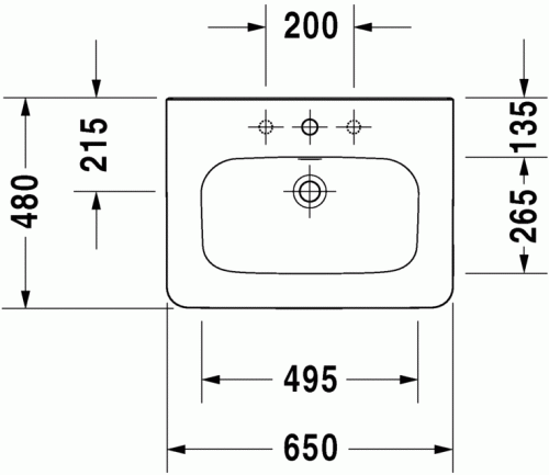 Duravit Durastyle 60x48 cm-es bútorral aláépíthető mosdó 2320650000