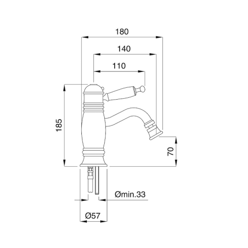 Bugnatese Oxford Termostatico 6363BR Termosztátos bidet csaptelep leeresztővel BR / BRONZ