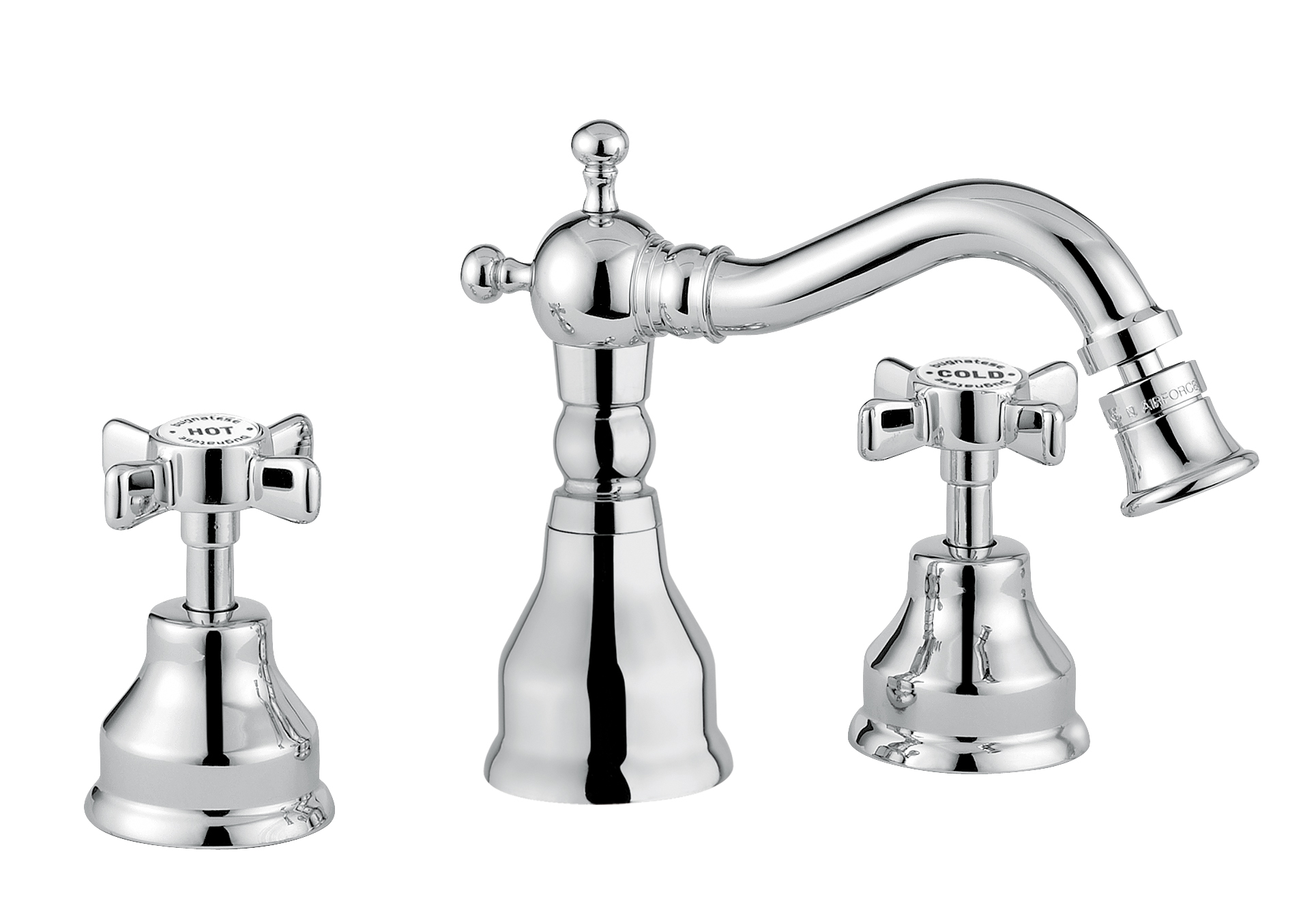 Bugnatese Princeton 825CR Álló 3 üléses bidet csaptelep kifolyóval CR / KRÓM