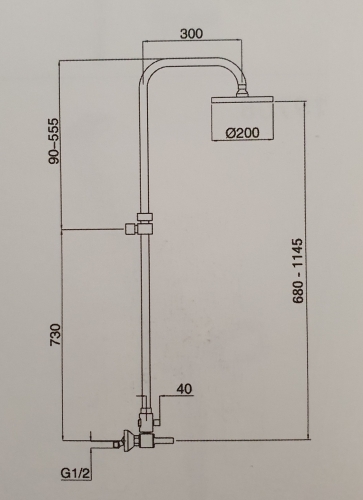 Bugnatese Stone esőztető rendszer fej- és kézizuhannyal, króm 9336CCR