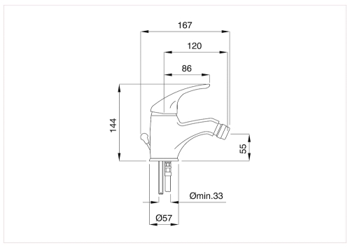 Bugnatese Xara 6523CR Bidet csaptelep leeresztővel CR / KRÓM