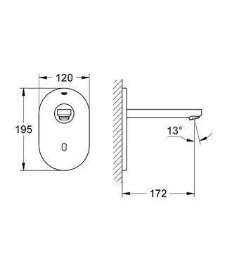 Grohe Eurosmart Cosmopolitan E mosdó csaptelep infravörös elektronikával hideg vagy előkevert vízre 36335 SD0 (36335SD0)