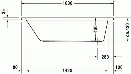 Duravit D-Code 160x70 egyenes kád 700096 (700096000000000)