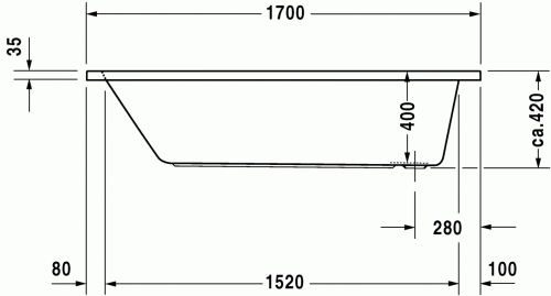 Duravit D-Code 170x75 egyenes kád 700100 (700100000000000)