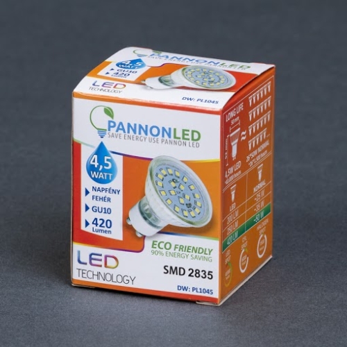 Pannonled GU10 SPOT 4,5Watt SMDLED DW 420 Lm (napfényfehér) (1045)