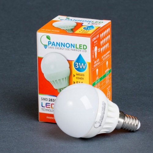 Pannonled E14 Kisgömb 3Watt WW 240 Lm (melegfehér) (2036)
