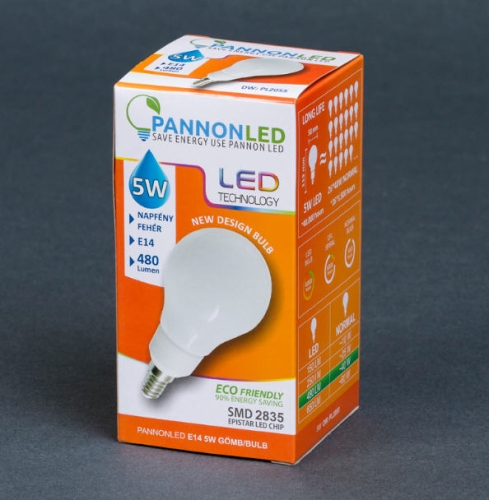 Pannonled E14 Kisgömb 5 Watt DW 480 Lm (napfényfehér) (2055)