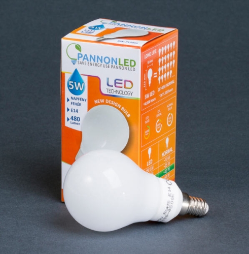 Pannonled E14 Kisgömb 5 Watt DW 480 Lm (napfényfehér) (2055)