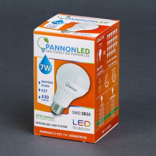 Pannonled E27 Gömb 7Watt ( Classic - 270°) DW 630 Lm (napfényfehér) (3075)