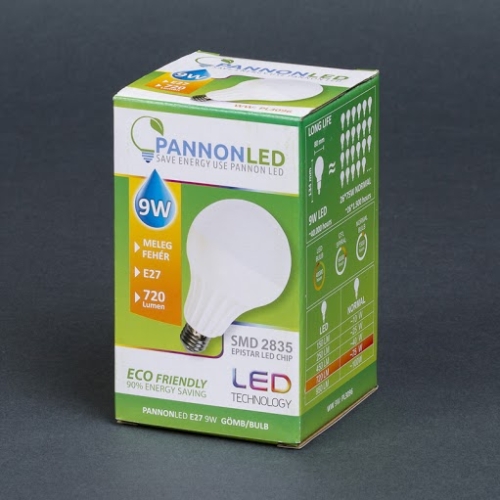 Pannonled E27 Gömb 9Watt ( Classic - 270°) WW 720 Lm (melegfehér) (3096)