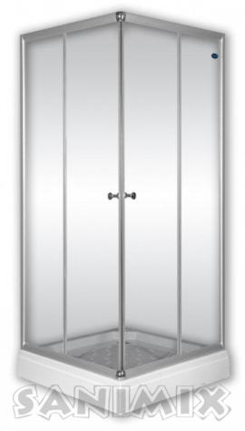 Sanimix 90x90x200 cm Szögletes zuhanykabin zuhanytálcával 22.1512/3