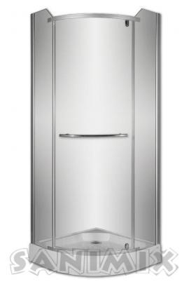 Sanimix 90x90x210 cm Negyedköríves zuhanykabin nyíló ajtóval zuhanytálcával 22.1532/3