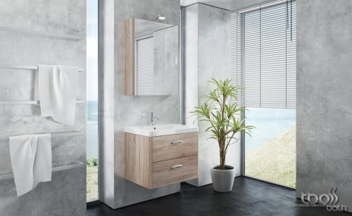 Tboss Torino 65 fürdőszobabútor komplett szett (mokka, #pipere tükörrel)