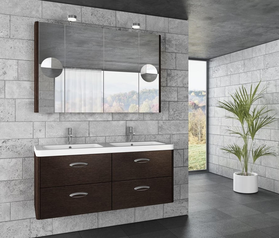 Tboss Torino 120 fürdőszobabútor komplett szett (dió, #pipere tükörrel)