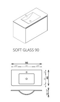 Tboss Soft Glass 90 fürdőszobabútor komplett szett