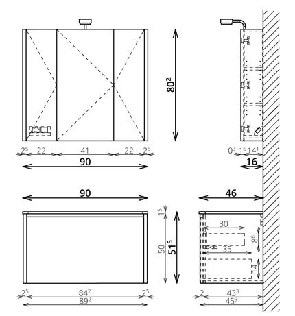 Tboss Soft Glass 90 fürdőszobabútor komplett szett